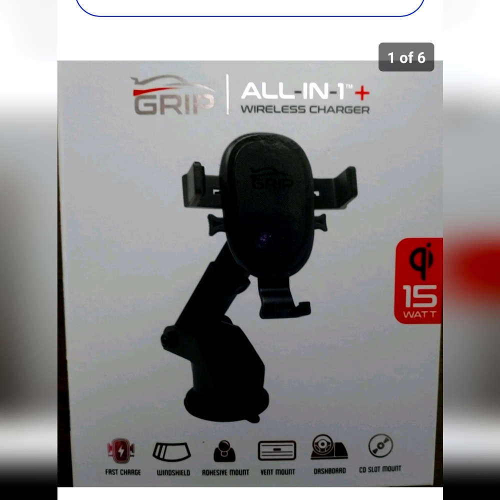 Wireless cell holder and charger - Grip All in One